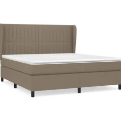Lattenramme med madras - Taupe 180x200 cm - Justerbar hovedgærde - 2 pladser - Pocketfjedre