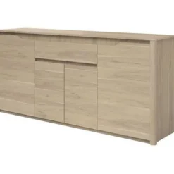 Lav skænk - Spånplade - Dakota eg indretning - 4 låger + 1 skuffe - Betty - L 185 x D 46 x H 85,5 cm Dakota ek dekor