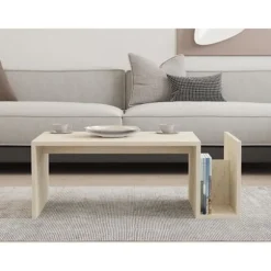 Lavbord - MEMO - Rektangulær - Marmor Travertin effekt - 86,8 x 32,4 x 50 cm Travertineffekt