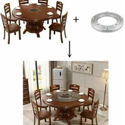 Lazy Susan Base med fuld legeringskvalitet, drejelig drejeskive i rustfrit stål til spisebord og kontor, robust og holdbart design med anti-rust og