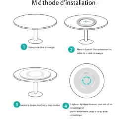 Lazy Susan Base med fuld legeringskvalitet, drejelig drejeskive i rustfrit stål til spisebord og kontor, robust og holdbart design med anti-rust og