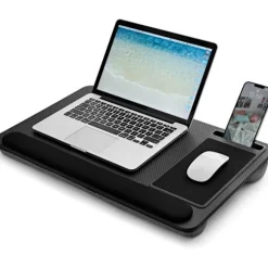 [LCS] Bærbar træ-knæbord med pude, letvægts laptopstativ til seng, knæbord med indbygget musemåtte og telefonholder