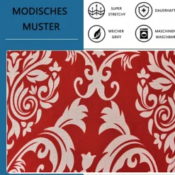 Let at Vedligeholde Møbelbeskytter i Barokstil, Elastisk Bånd Rektangulær Fodskammelbetræk, Strækbart Ottomanbetræk Forbedrer Rummets Udseende, Genanvendeligt | Fyndiq