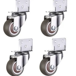 L-formet Plade Drejeligt Hjul Kugleleje L-Clip Side Monteringsplade TPE Gummi [db] Universal 1 inch
