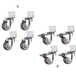 L-formet Plade Drejeligt Hjul Kugleleje L-Clip Side Monteringsplade TPE Gummi [db] Universal 1 inch