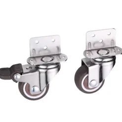L-formet Plade Drejeligt Hjul Kugleleje L-Clip Side Monteringsplade TPE Gummi [db] Universal 1 inch