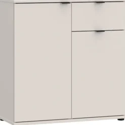 Lille opbevaringsmøbel - buffet - GANYMEDE - 2 døre - 1 skuffe - Sand - 80,1 x 34,1 x 82,3 cm Sand