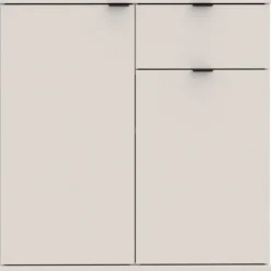 Lille opbevaringsmøbel - buffet - GANYMEDE - 2 døre - 1 skuffe - Sand - 80,1 x 34,1 x 82,3 cm Sand