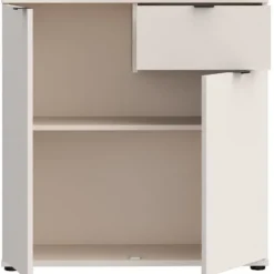 Lille opbevaringsmøbel - buffet - GANYMEDE - 2 døre - 1 skuffe - Sand - 80,1 x 34,1 x 82,3 cm Sand