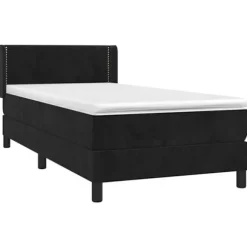 Lit - Maison Exclusive - Rammemad - Pocketfjedre madras - Sort fløjl 90x190 cm