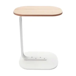 [LLC] C-formet sidebord Fritstående sofabord Log White