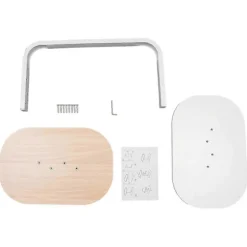 [LLC] C-formet sidebord Fritstående sofabord Log White