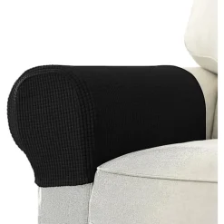 Lænestol armlænsbeskyttere stretch sofa armlænsbeskyttere armlænsbetræk til stole (FMY) Black