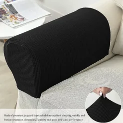 Lænestol armlænsbeskyttere stretch sofa armlænsbeskyttere armlænsbetræk til stole (FMY) Black