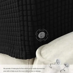 Lænestol armlænsbeskyttere stretch sofa armlænsbeskyttere armlænsbetræk til stole (FMY) Black