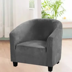Lænestol Badekar Cover, Badesofa Cover, Sølv Fox Velvet Klubstol Cover, Elastisk Lænestol Cover, Aftageligt Vaskbart Sofa Cover til Spisestue Liv