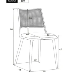 Lænestol med rattanryglæn og PU-sæde, beige stue stol til soveværelse og opholdsområde Beige