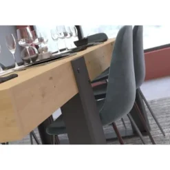 LOFT skænk + bordsæt - PARISOT - Artisan eg og grå - 3 døre - 8 personer Ek