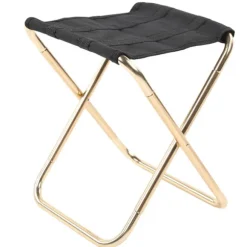 Luftfart Aluminium Legering Bærbar Camping Mini Foldeskammel Fiskestol Gylden