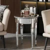 Luksus Sølv Glas Spejlet Sidebord Sofabord Endebord Stue Indretning CJY