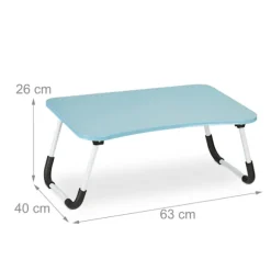 Lyseblåt bærbart bord