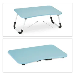 Lyseblåt bærbart bord