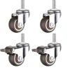 M10 Drejelige hjul med bremse, kraftige drejelige gummihjul, arbejdsborde, møbelhjul, gevinddiameter: 10 mm, længde 25 mm, 2 med B [DB]