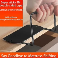 Madrasfastholder Bar 4in Sæt med Sikkert L-formet Anti-Slip Greb til de Fleste Sengerammer Sort