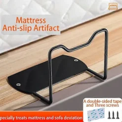 Madrasfastholder Bar 4in Sæt med Sikkert L-formet Anti-Slip Greb til de Fleste Sengerammer Sort