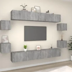Maison Exclusive - 8 dele TV-møbel sæt Sonoma grå Ingeniørtræ Sonoma grå