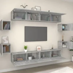 Maison Exclusive - 8 dele TV-møbel sæt Sonoma grå Ingeniørtræ Sonoma grå
