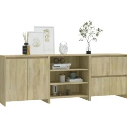 Maison Exclusive - 3 stk. Buffet Sonoma Eg Ingeniørtræ