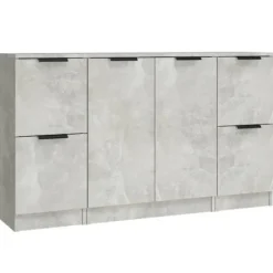 Maison Exclusive - 3 stk. buffet i grå beton og ingeniørtræ