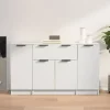 Maison Exclusive - 3 stk. Buffet Hvid Ingeniørtræ