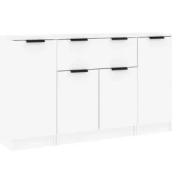 Maison Exclusive - 3 stk. Buffet Hvid Ingeniørtræ