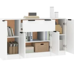 Maison Exclusive - 3 stk. Buffet Hvid Ingeniørtræ