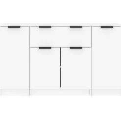 Maison Exclusive - 3 stk. Buffet Hvid Ingeniørtræ