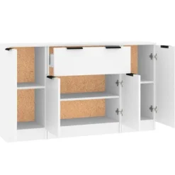 Maison Exclusive - 3 stk. Buffet Hvid Ingeniørtræ