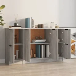 Maison Exclusive - 3 stk. buffeter Sonoma grå ingeniørtræ