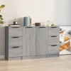 Maison Exclusive - 3 stk. buffeter Sonoma grå ingeniørtræ
