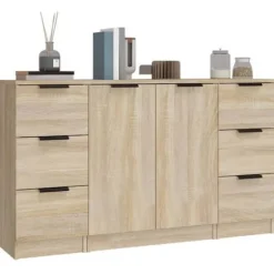 Maison Exclusive - 3 stk. Buffet Sonoma Eg Ingeniørtræ