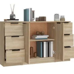 Maison Exclusive - 3 stk. Buffet Sonoma Eg Ingeniørtræ