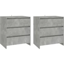Maison Exclusive - 3 stk. buffet i grå beton og ingeniørtræ
