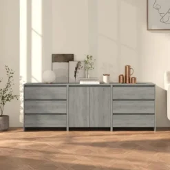 Maison Exclusive - 3 stk. buffeter Sonoma grå ingeniørtræ