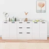 Maison Exclusive - 3 stk. Buffet Hvid Ingeniørtræ