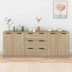 Maison Exclusive - 3 stk. Buffet Sonoma Eg Ingeniørtræ