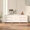 Maison Exclusive - 3 stk. Buffet Hvid Ingeniørtræ