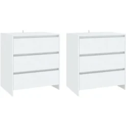 Maison Exclusive - 3 stk. Buffet Hvid Ingeniørtræ