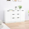 Maison Exclusive - Buffeter 2 stk hvid 60x30x70 cm Ingeniørtræ