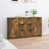 Maison Exclusive - Buffeter 2 stk Røget eg 60x30x70 cm Ingeniørtræ